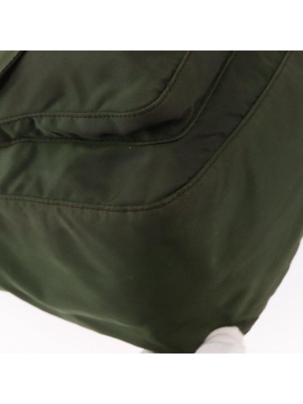 Authentic PRADA Shoulder Bag Nylon Khaki Silver - Picture 2 of 16